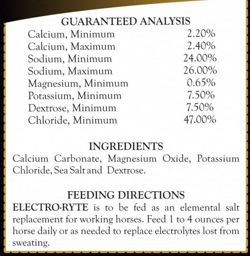 Electro-Ryte™ - Unrefined Salt Based Horse Electrolyte - 30 lbs